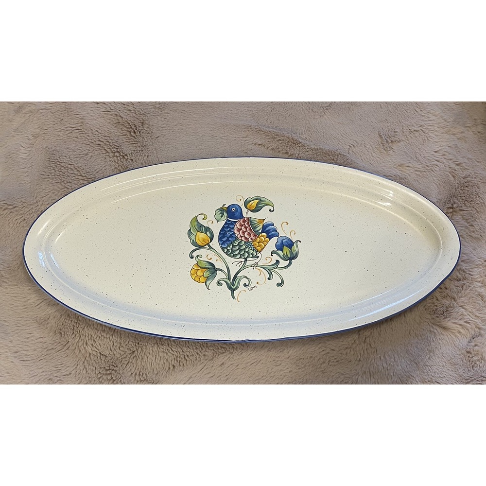 Tiffany Boutique Fine Tableware Turkeys Plate 24" Designed By BRUNELLI Italian